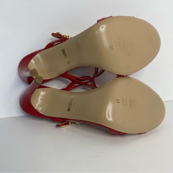 Moschino Red Logo Sandals - Picture 9 of 11
